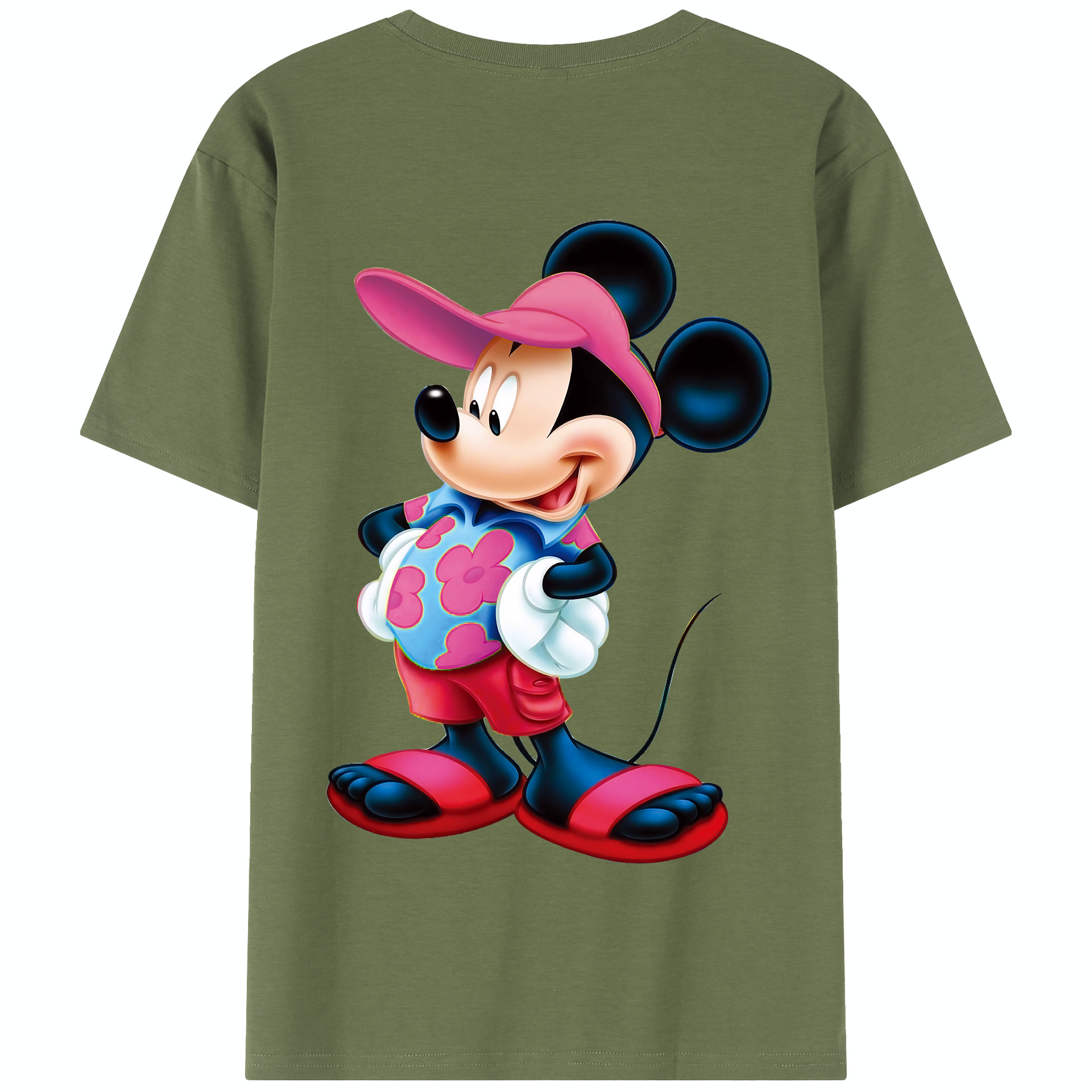 （画像用） ミッキーマウス Mickey Mouse 綿100％半袖Tシャツ（背面プリント）